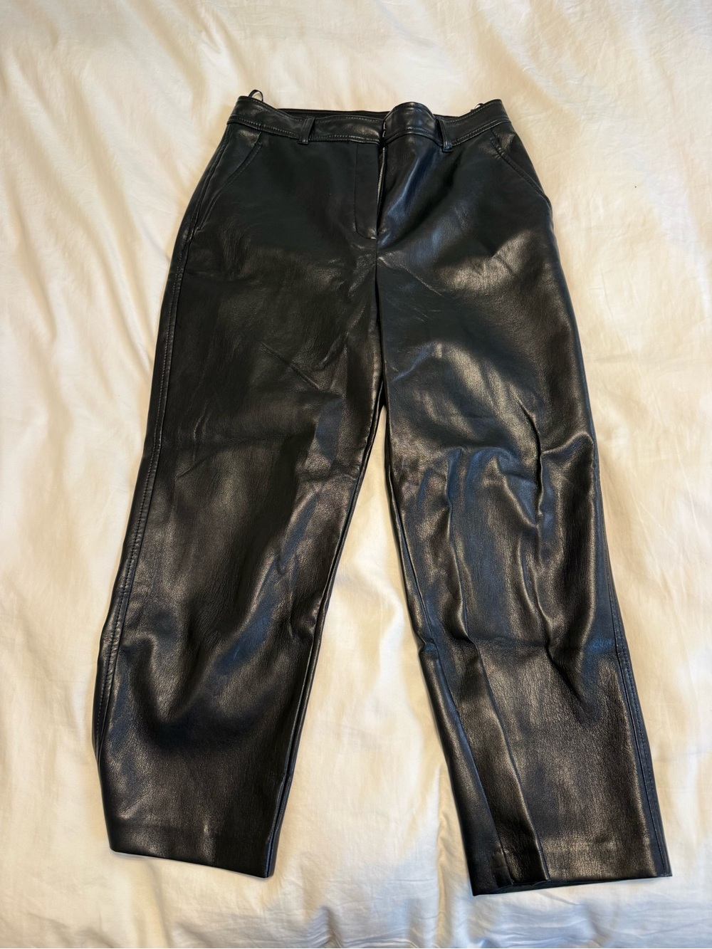 Aritzia Black Leather Pants Size 8 Cropped